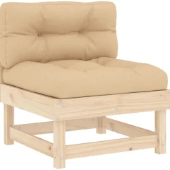 MAISON EXCLUSIVE - Salon de jardin 10 pcs avec coussins bois massif