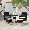 MAISON EXCLUSIVE - Salon de jardin 5 pcs résine tressée noir