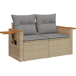MAISON EXCLUSIVE - Salon de jardin avec coussins 4 pcs beige résine tressée