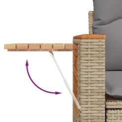 MAISON EXCLUSIVE - Salon de jardin avec coussins 4 pcs beige résine tressée
