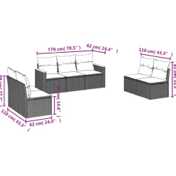 MAISON EXCLUSIVE - Salon de jardin avec coussins 7 pcs beige résine tressée