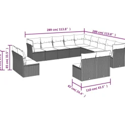 MAISON EXCLUSIVE - Salon de jardin avec coussins 13 pcs marron résine tressée