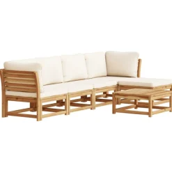 MAISON EXCLUSIVE - Salon de jardin 6 pcs avec coussins bois d'acacia solide