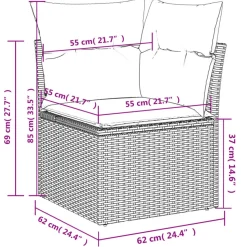 MAISON EXCLUSIVE - Salon de jardin avec coussins 4 pcs beige résine tressée