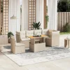 MAISON EXCLUSIVE - Salon de jardin avec coussins 7 pcs beige résine tressée
