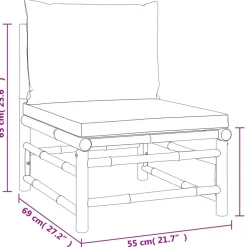MAISON EXCLUSIVE - Salon de jardin 4 pcs avec coussins taupe bambou