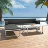 MAISON EXCLUSIVE - Salon de jardin 4 pcs et coussins aluminium noir