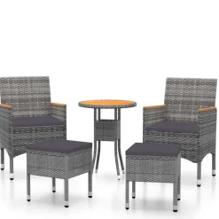 MAISON EXCLUSIVE - Salon de jardin 5 pcs résine tressée gris