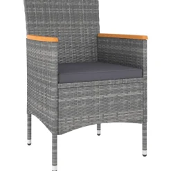 MAISON EXCLUSIVE - Salon de jardin 5 pcs résine tressée gris