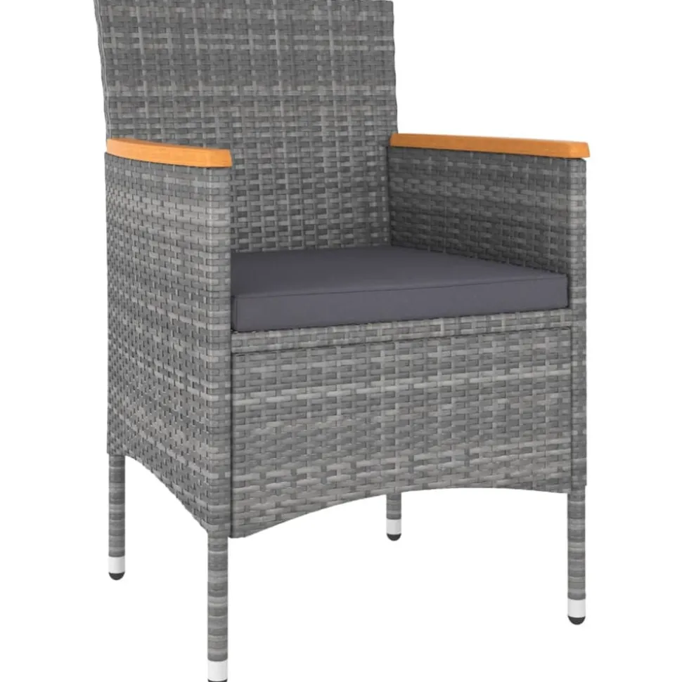 MAISON EXCLUSIVE - Salon de jardin 5 pcs résine tressée gris