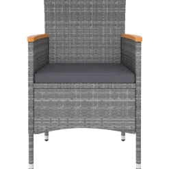 MAISON EXCLUSIVE - Salon de jardin 5 pcs résine tressée gris