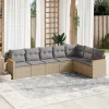 MAISON EXCLUSIVE - Salon de jardin avec coussins 7 pcs beige résine tressée