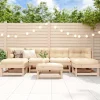 MAISON EXCLUSIVE - Salon de jardin 7 pcs avec coussins bois massif