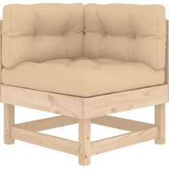 MAISON EXCLUSIVE - Salon de jardin 7 pcs avec coussins bois massif