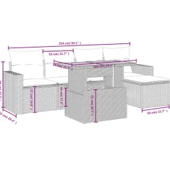 MAISON EXCLUSIVE - Salon de jardin avec coussins 6 pcs beige résine tressée
