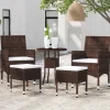 MAISON EXCLUSIVE - Salon de jardin 5 pcs résine tressée marron