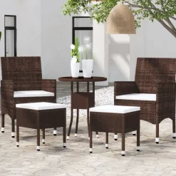MAISON EXCLUSIVE - Salon de jardin 5 pcs résine tressée marron