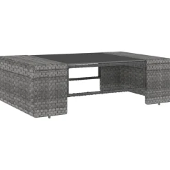 MAISON EXCLUSIVE - Salon de jardin 2 pcs résine tressée gris