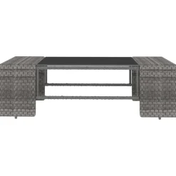MAISON EXCLUSIVE - Salon de jardin 2 pcs résine tressée gris