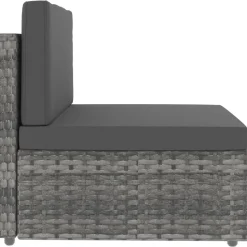 MAISON EXCLUSIVE - Salon de jardin 2 pcs résine tressée gris