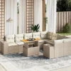 MAISON EXCLUSIVE - Salon de jardin avec coussins 10 pcs beige résine tressée
