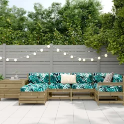 MAISON EXCLUSIVE - Salon de jardin 7 pcs bois de pin imprégné