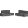 MAISON EXCLUSIVE - Salon de jardin 4 pcs résine tressée gris
