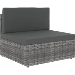 MAISON EXCLUSIVE - Salon de jardin 4 pcs résine tressée gris