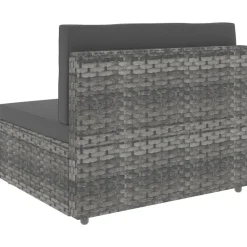 MAISON EXCLUSIVE - Salon de jardin 4 pcs résine tressée gris