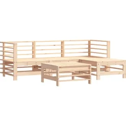 MAISON EXCLUSIVE - Salon de jardin 5 pcs avec coussins bois massif
