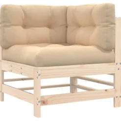 MAISON EXCLUSIVE - Salon de jardin 5 pcs avec coussins bois massif