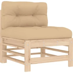 MAISON EXCLUSIVE - Salon de jardin 5 pcs avec coussins bois massif