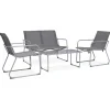 MAISON EXCLUSIVE - Salon de jardin 4 pcs tissu et acier gris