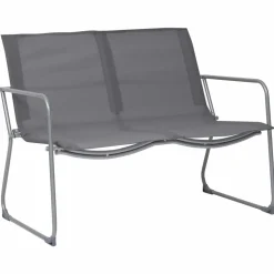 MAISON EXCLUSIVE - Salon de jardin 4 pcs tissu et acier gris