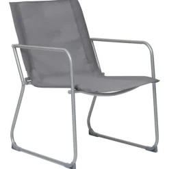 MAISON EXCLUSIVE - Salon de jardin 4 pcs tissu et acier gris