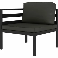 MAISON EXCLUSIVE - Salon de jardin 9 pcs avec coussins aluminium anthracite