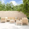 MAISON EXCLUSIVE - Salon de jardin 10 pcs avec coussins bois massif