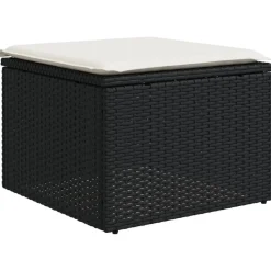 MAISON EXCLUSIVE - Salon de jardin 4 pcs avec coussins noir résine tressée