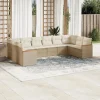 MAISON EXCLUSIVE - Salon de jardin avec coussins 10 pcs beige résine tressée