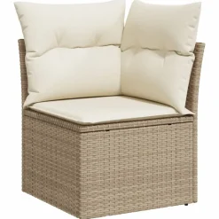MAISON EXCLUSIVE - Salon de jardin avec coussins 10 pcs beige résine tressée