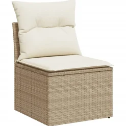 MAISON EXCLUSIVE - Salon de jardin avec coussins 10 pcs beige résine tressée