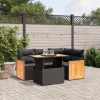 MAISON EXCLUSIVE - Salon de jardin 5 pcs avec coussins noir résine tressée