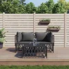 MAISON EXCLUSIVE - Salon de jardin avec coussins 3 pcs anthracite acier