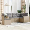 MAISON EXCLUSIVE - Salon de jardin avec coussins 5 pcs beige résine tressée