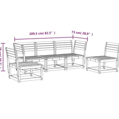 MAISON EXCLUSIVE - Salon de jardin 5 pcs bois de pin massif