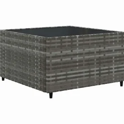 MAISON EXCLUSIVE - Salon de jardin 8 pcs avec coussins gris résine tressée