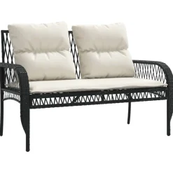 MAISON EXCLUSIVE - Salon de jardin 4 pcs avec coussins noir résine tressée