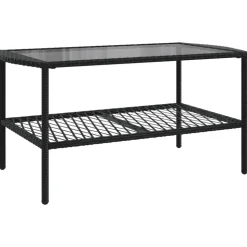 MAISON EXCLUSIVE - Salon de jardin 4 pcs avec coussins noir résine tressée