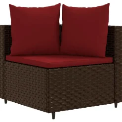 MAISON EXCLUSIVE - Salon de jardin avec coussins 6 pcs marron résine tressée