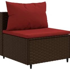 MAISON EXCLUSIVE - Salon de jardin avec coussins 6 pcs marron résine tressée